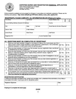 Renewal of Registration for All Classification